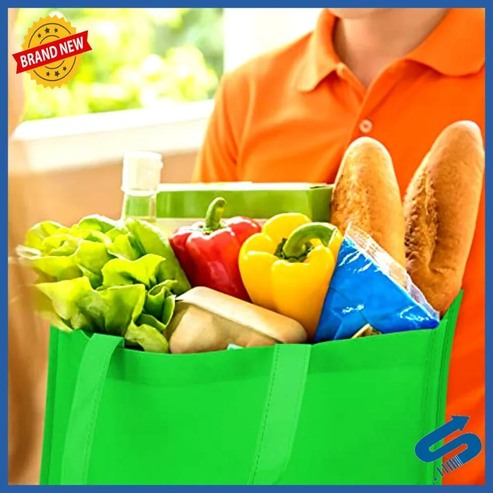 Reusable Non-Woven Tote Bags Bulk Set Eco-Friendly Grocery Shopping